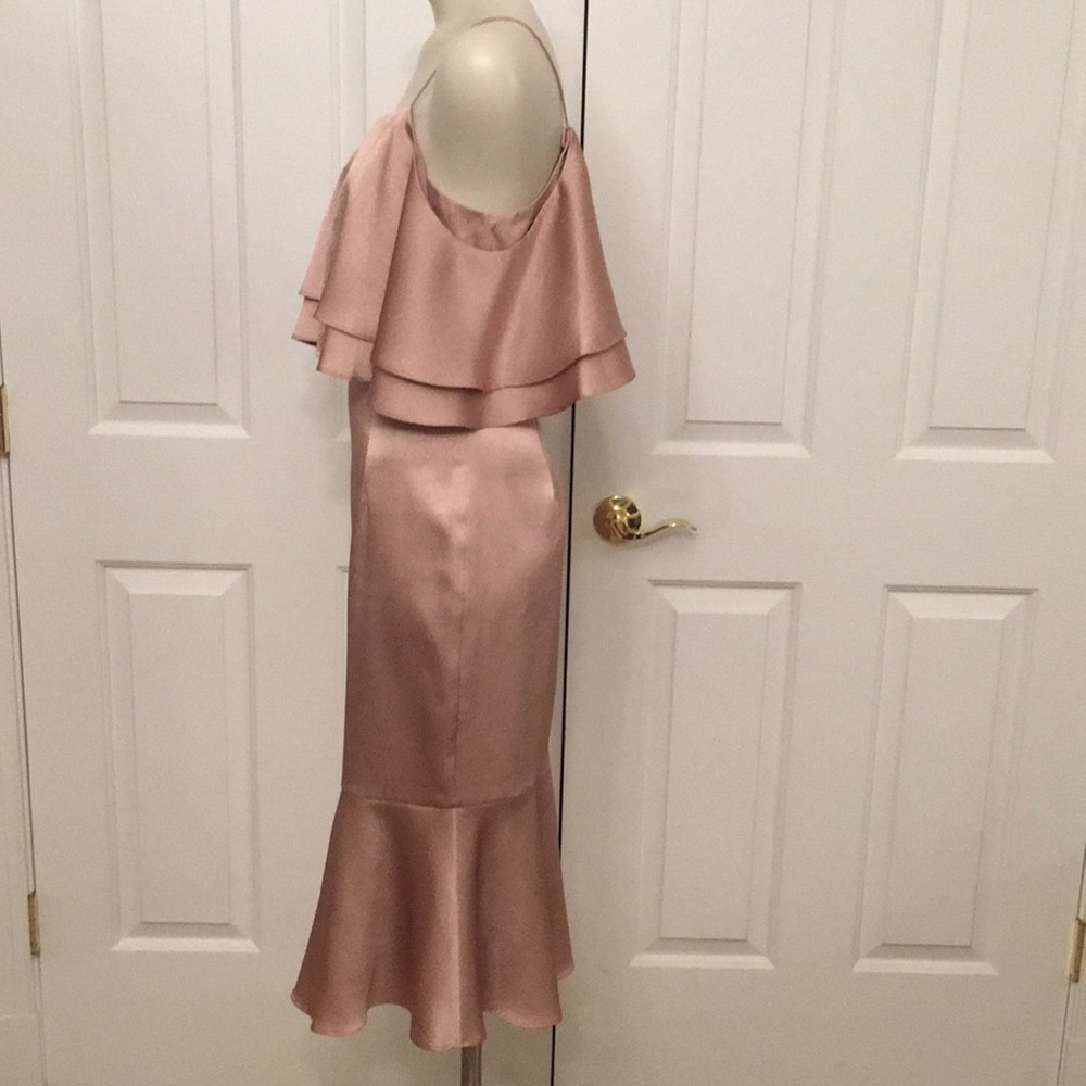 Nude Aidan Mattox midi cocktail dress - Picture 3 of 7